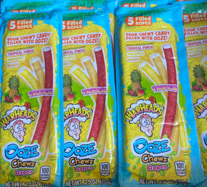 Warheads Ooze Chewz Tropical Ropes 70g